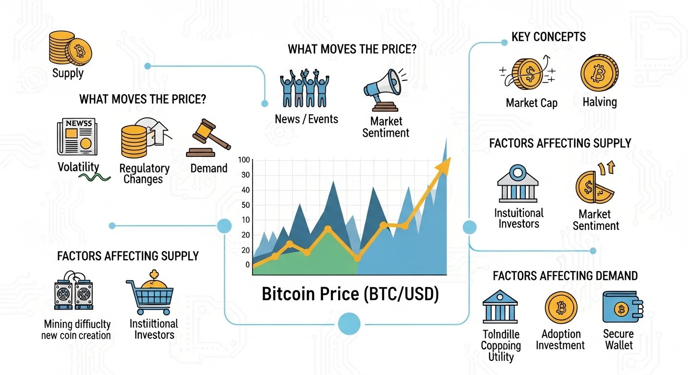 Bitcoin price for beginners and what actually moves it