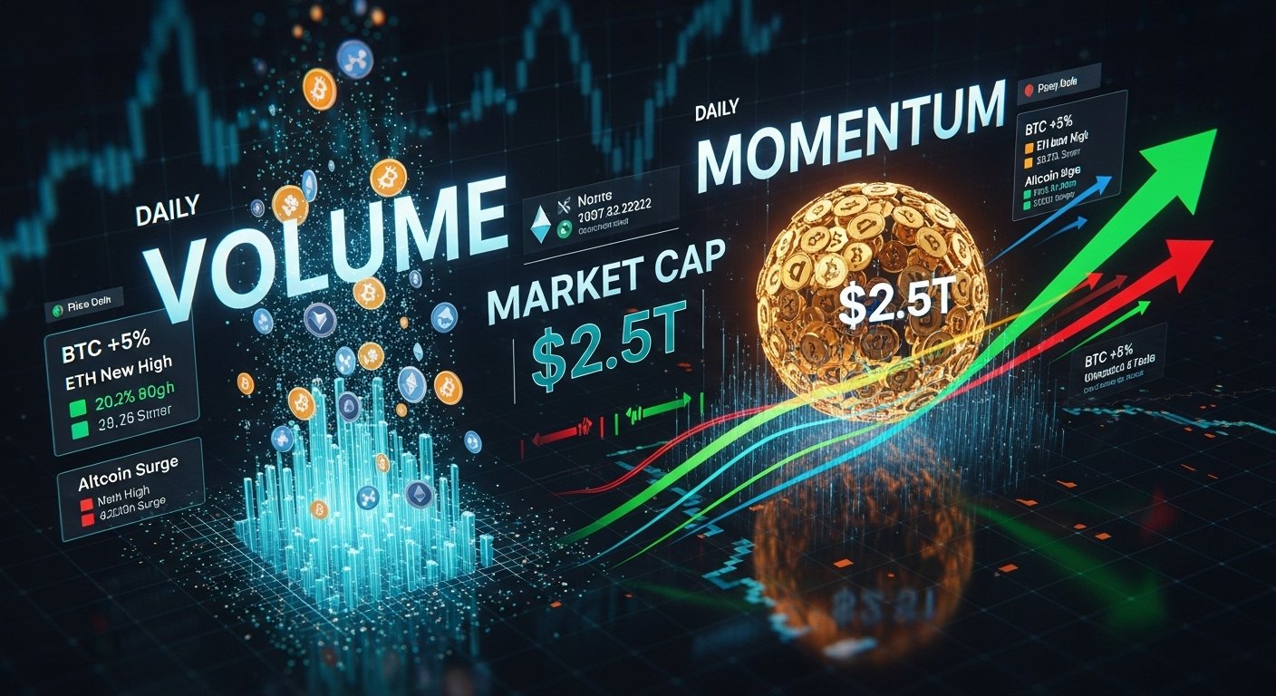 Using Volume, Market Cap, and Momentum in Daily Cryptocurrency Price News