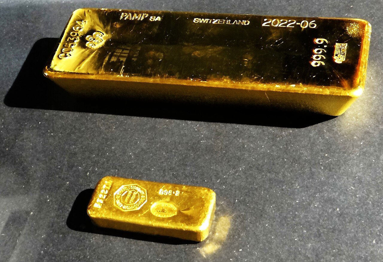 Gold bars — the metal lost about $2.1 trillion in market value in a single session after reaching a record $4,381 an ounce
